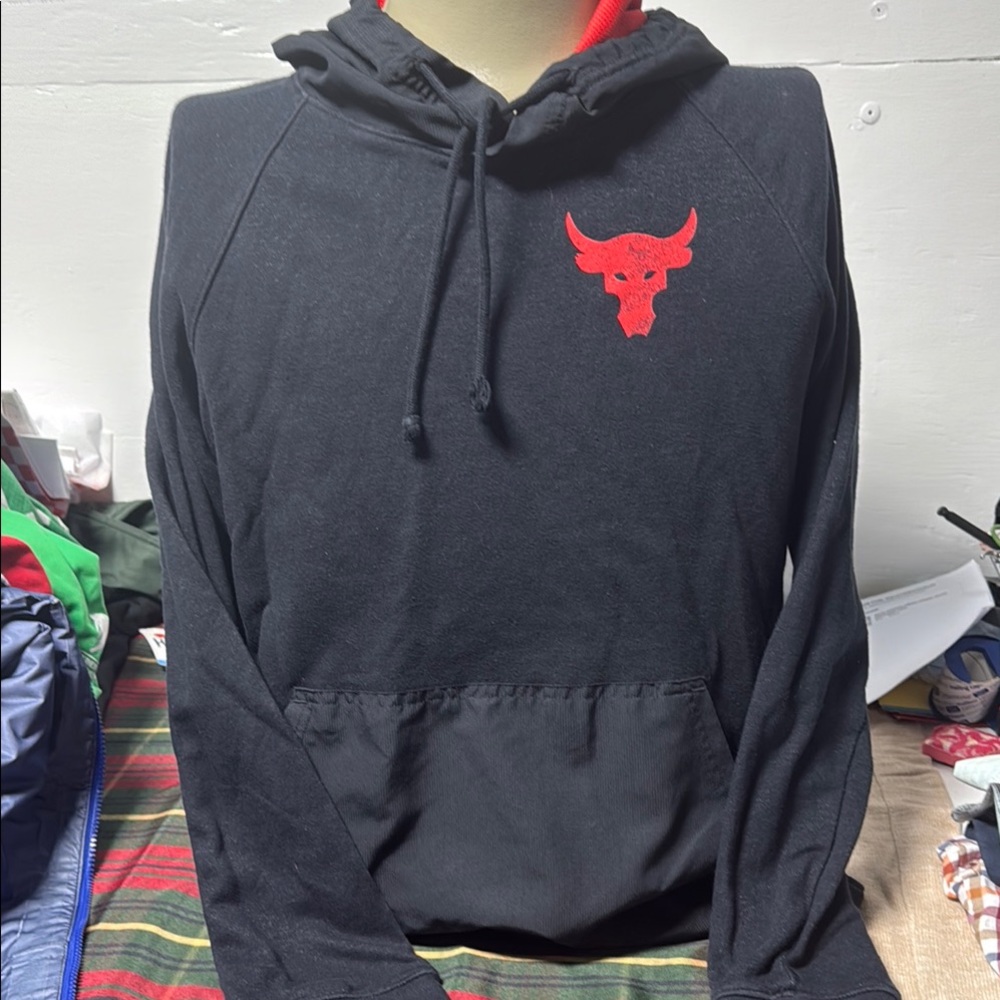 Under Armour Black and Red Project Rock Sweatshirt Hoodie